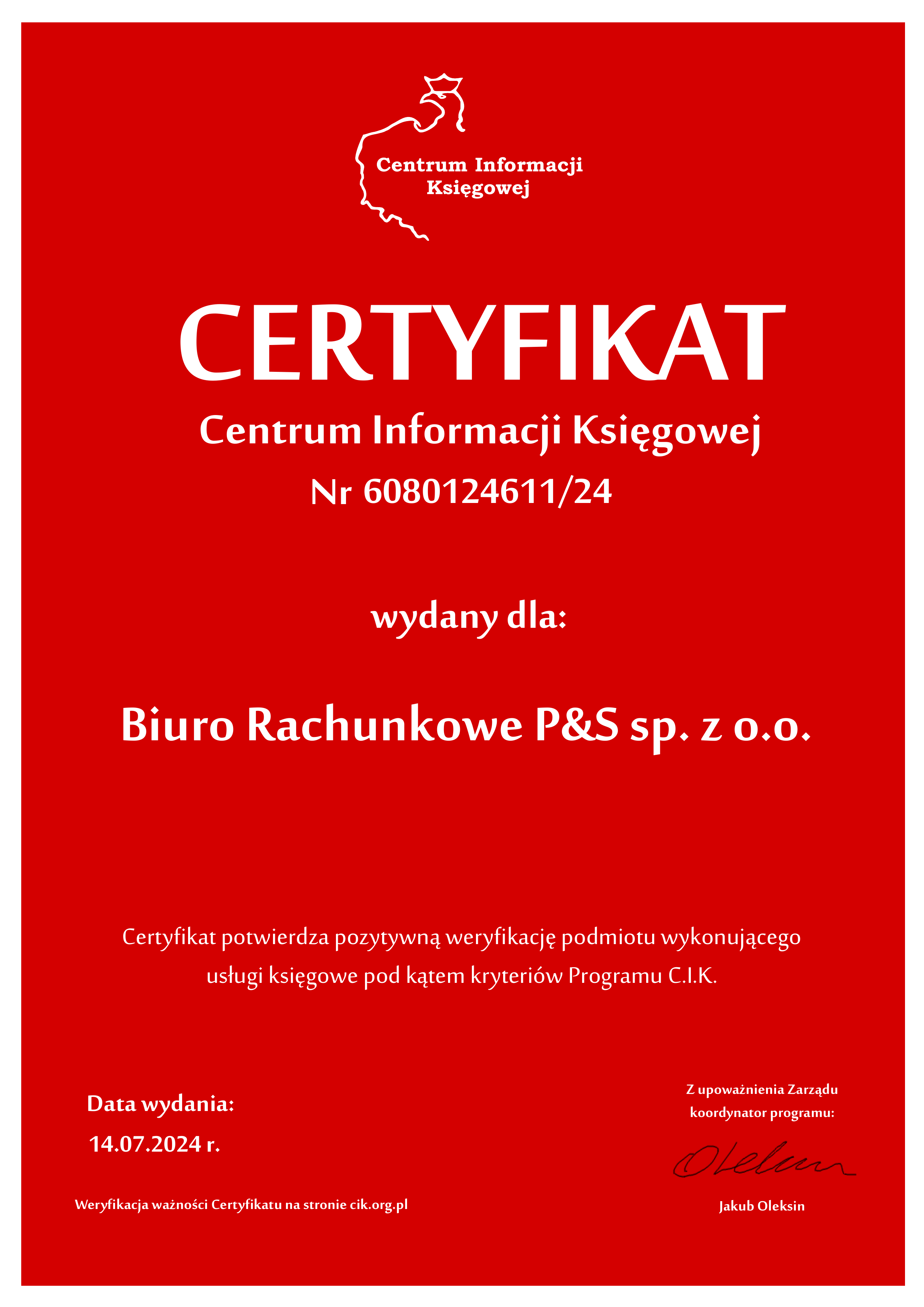 Certyfikat CIK